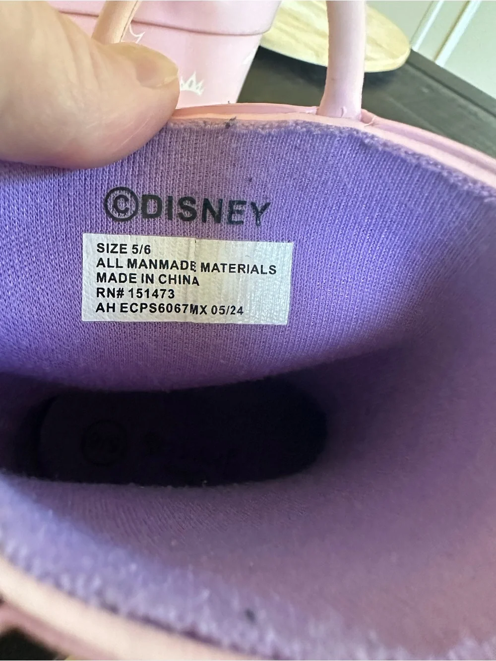 Disney princess waterproof rain boots- pink and purple- size 5/6